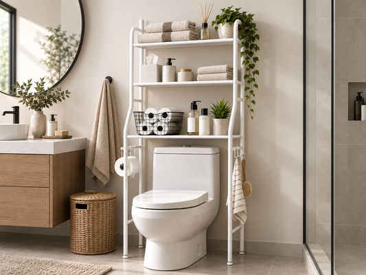 Organizador de baño sobre inodoro